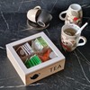 The Square Wooden Herbal Tea Box with 4 Tea Boxes,