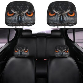 Dujiea 2 Pack Owl Car Headrest Covers, Universal Soft Car Seat Head Rest Cover Protector, Vehicle Accessories Fabric Headrest Cover for Cars Vans Trucks