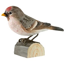 WILDLIFEGARDEN Wildlife Garden WG435 DecoBird Birch Siskin - Hand Carved Decorative Wooden Bird - Small European Birds