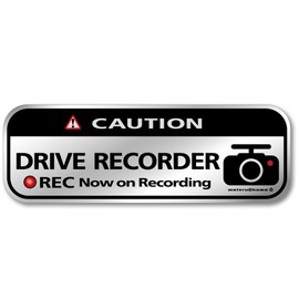 Mavre at Home Dash Cam Sticker Dash Cam Sticker Security Sticker Dash Cam Sticker Made in Japan (Large, Silver/English)