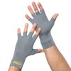 KQP Small Copper Infused Arthritis Gloves，Half-Finger, 1Pair, Grey