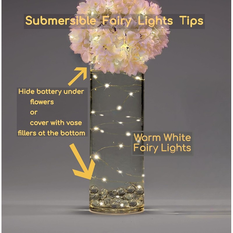 6 Led Fairy Lights Strings Garland-Warm White Glow-Fully Submersible-Not Including
