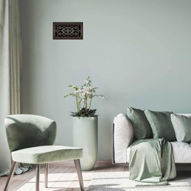 Oil Rubbed Bronze Plated Steel Victorian Register for Floor/Wall Use - 6" x 12"