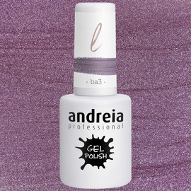 Andreia Semi-Permanent Nail Polish Gel Polish Colour BA3 Pink Glitter - Grey Tones and Purple - 10.5 ml