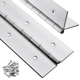 2 Pack Heavy Duty Piano Hinge 12 Inch x 3 Inch Stainless Steel Continuous & Piano Hinges with Holes, 12" Continuous Hinges for Cabinet, Door, DIY Wood Boxes, 0.060" Leaf Thickness, 3" Open Width