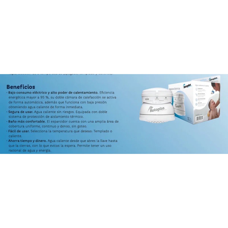 Regadera Eléctrica Rotoplas 5000 W (310841) Color Blanco