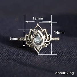 Lotus Ring for Women Lotus Flower Rings Silver Cubic Zircon Lotus Rings Inspirational Rings Non Tarnish Jewelry Gifts for Women Sisters Teen Girls
