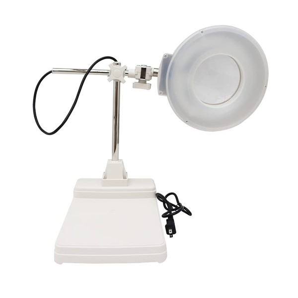 INTBUYING 110V Table Magnifier Lamp Amplification LED Daylight Bright Magnifying Glass for Reading Working Crafts Workbench -86B,10X