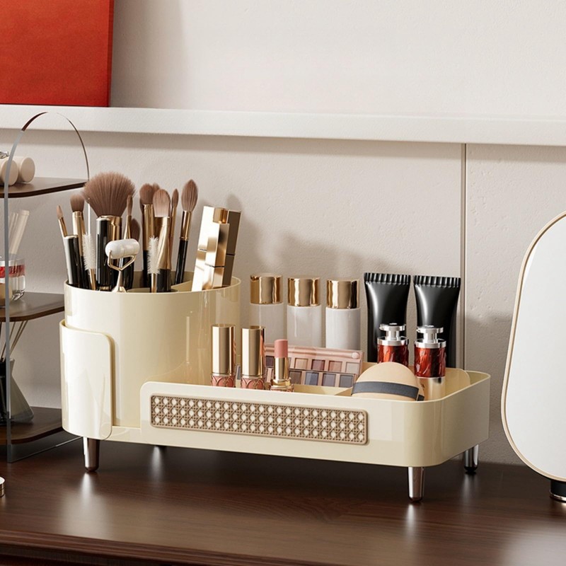 Rotating Makeup Organizer Countertop,Large Capacity Makeup Organizers for Vanity,2 in