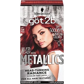 Got2b Metallic Permanent Hair Color, M76 Real Red