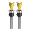 sourcing map 2pcs Dovetail Router Bits 1/4" Shank 1/2+5/8" Dia