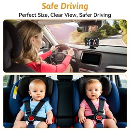 Wkzay Baby Car Camera for Backseat – HD 1080P, 150° Wide Angle, Night Vision, Easy Installation, Adjustable LED Light, 4.3” LCD Display, Anti-Glare