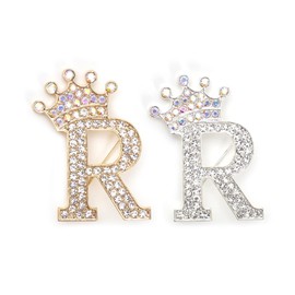 Brooches and Pins for Women Letter Brooch Pins for Socks Rhinestone Initial Lapel Pin for Clothing Backpacks Charms Christmas Stockings Stuffers Jewelry Gift for Women Men