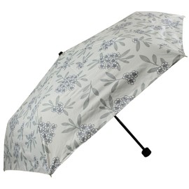 折りたたみ傘 日傘 晴雨兼用 レディース 軽量 おしゃれ 花がら 親骨 50cm 内側コーティング UV99.9％カット 一級遮光 UPF50＋ 遮熱 コデマリ アイスグレー