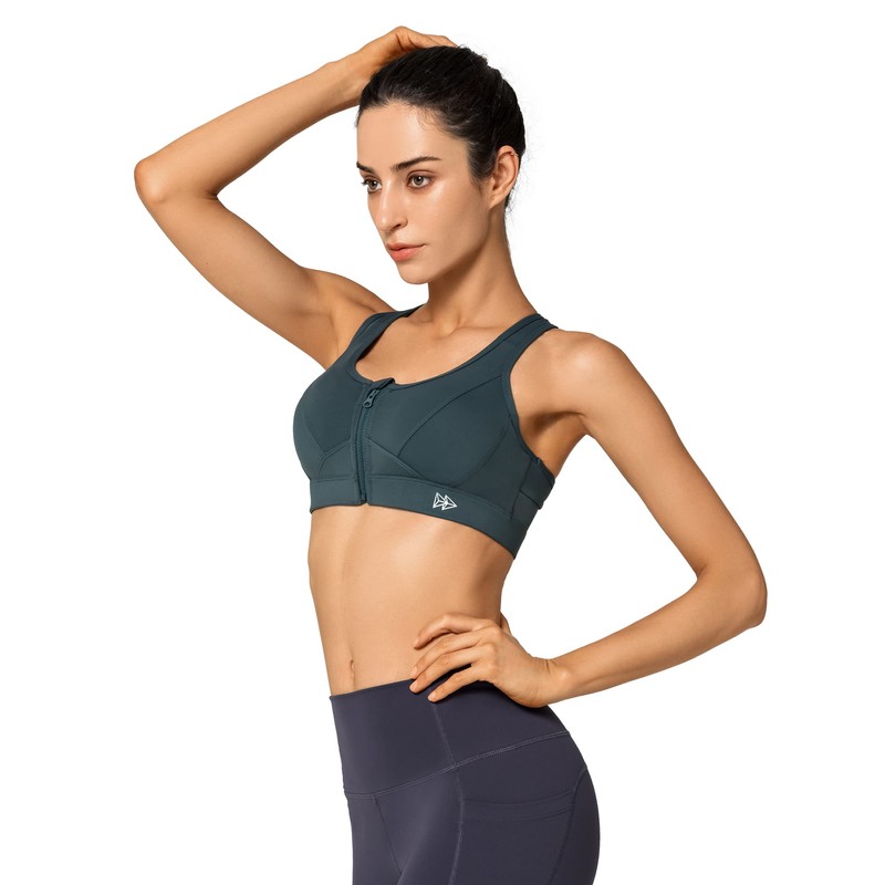 Yvette Sports Bra, Strong Support, Front Closure – Mesh Racer