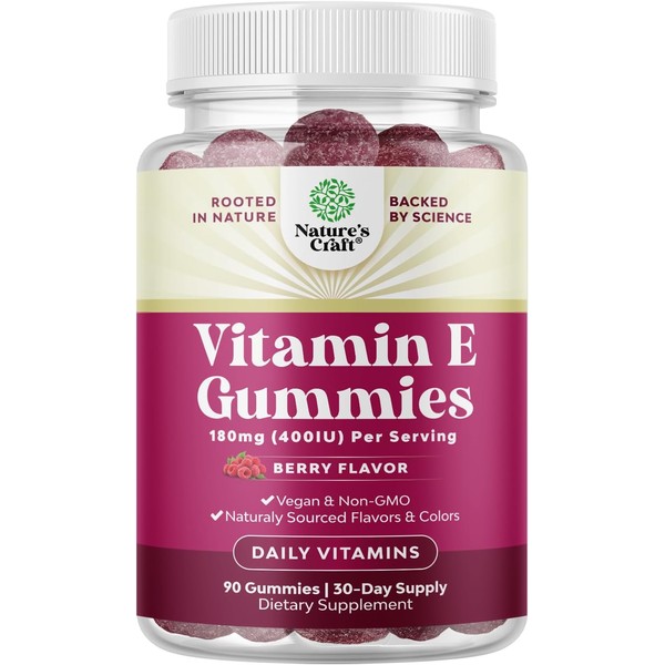 Natures Craft Vitamin E Gummies – 400 IU High-Potency Antioxidant