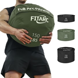 Fitarc Sand Bags for Weight Training,Sandbags for Fitness,Sandbags for Weight Training,Round Sandbag,Sandbag Workout Bag,Cross-Training & Exercise, Workouts Equipment Sand Not Included (Green, 150LB)