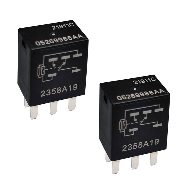 Relay 05269988AA (Set of 2), 5 Pins 12V 10A Automotive