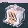 MOSIKER 10oz Clear Acrylic Small Qtip Holder,Swab Dispenser Cotton Ball