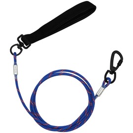 ZHOMA 4FT Chew Proof Metal Dog Leash with Comfortable Handle, Heavy Duty Steel Cable Lead for Control Large Medium Small Dogs Walk and Train, Pet Leash with Rotate Clasp and Double Buckle (4FT,Blue)