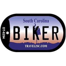 Smart Blonde Biker South Carolina Novelty Metal Dog Tag Necklace DT-6294