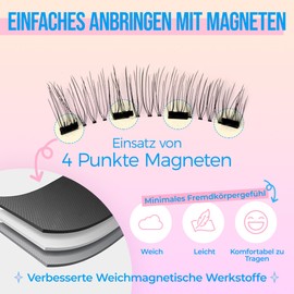 LASHVIEW Magnetic Eyelashes, Magnetic Eyelashes with Pliers, Natural Look, 3D Magnetic Eyelashes, 1 Pair of Eyelashes, Magnetic Eyelashes, No Glue, Easy to Wear and Remove (C01)