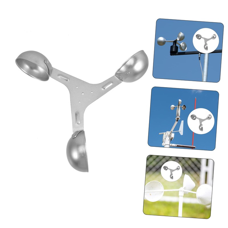 Kisangel 3-Cup Wind Speed Meter Cup Metal Anemometer Sensor for