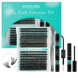 Lash Extension Kit,DIY Individual Lashes Clusters Kit,Lash Bond And Seal,Lash Remover For Eyelashes Extensions,Lash Applicator Tool For False Eyelash Cluster Kit 320Pcs At Home(40D50D,D-Mix9-16|Kit)