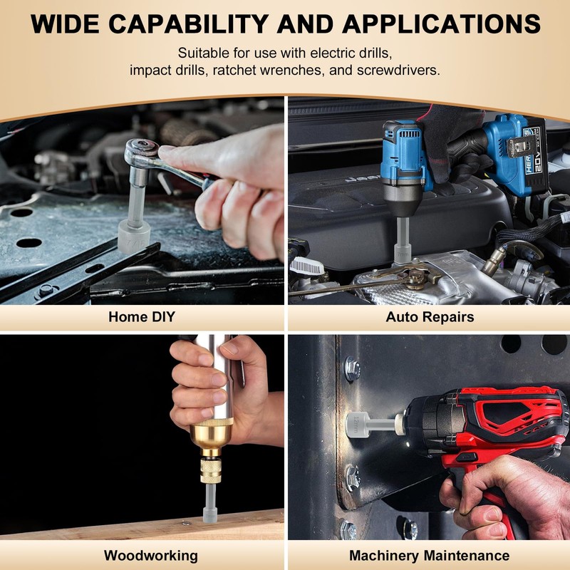 XUDYVCO 10PCS Power Nut Driver Set for Impact Drill, Professional