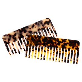 Outanaya 2pcs Wide Tooth Acetate Hair Combs Static Detangling Comb for Thick Wavy Curly Hair for Wet Dry Use Reduces Breakage Improves Texture