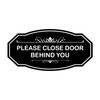 Victorian Please Close Door Behind You Sign (Black) - Large