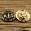 10Pcs Clothes Buttons - Metal Boat Anchor Pattern Sewing Buttons
