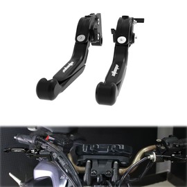 xitomer CNC Motorcycle Adjustable Brake Clutch Levers, Fit for KLR650 2018 2017 2016 2015 2014 KLR650 2008-2018, Foldable Extendable Motorcycle Handle Levers (Black)