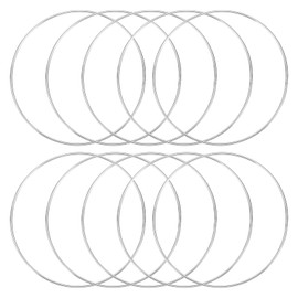 sourcing map 10 Pcs Dream Catcher Rings,Metal Craft Hoops Floral Hoops 6 Inch Macrame Hoops Rings for DIY Crafts Wreath Making Supplies Plant Hangers,Silver