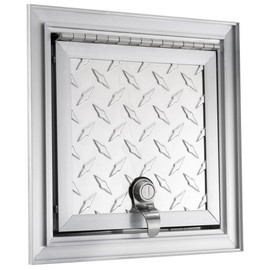 Tough Grade Aluminum Diamond Plate Compartment Door with Lock | RV Storage | Trailer Storage | Camper Storage (8" x 8")