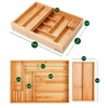 COIWAI Double Layer Bamboo Kitchen Drawer Organizer Cutlery Utensil Silverware