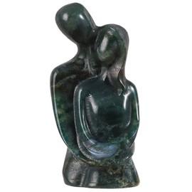 KYEYGWO Hugging Couple Statue Crystal Lover Figurine Abstract Love Sculptures for Home Decor, Romantic for Couples, Indian Agate