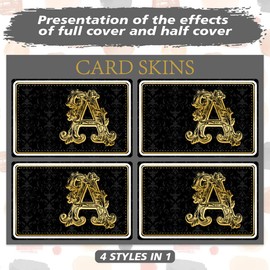 Peacoblue Sticker for Bank Cards, Golden Letter A, Custom Skin Cover Protection for Credit Debit Cards, 4 Styles, Waterproof, Scratch-Resistant Sticker for EBT Transport Key Card