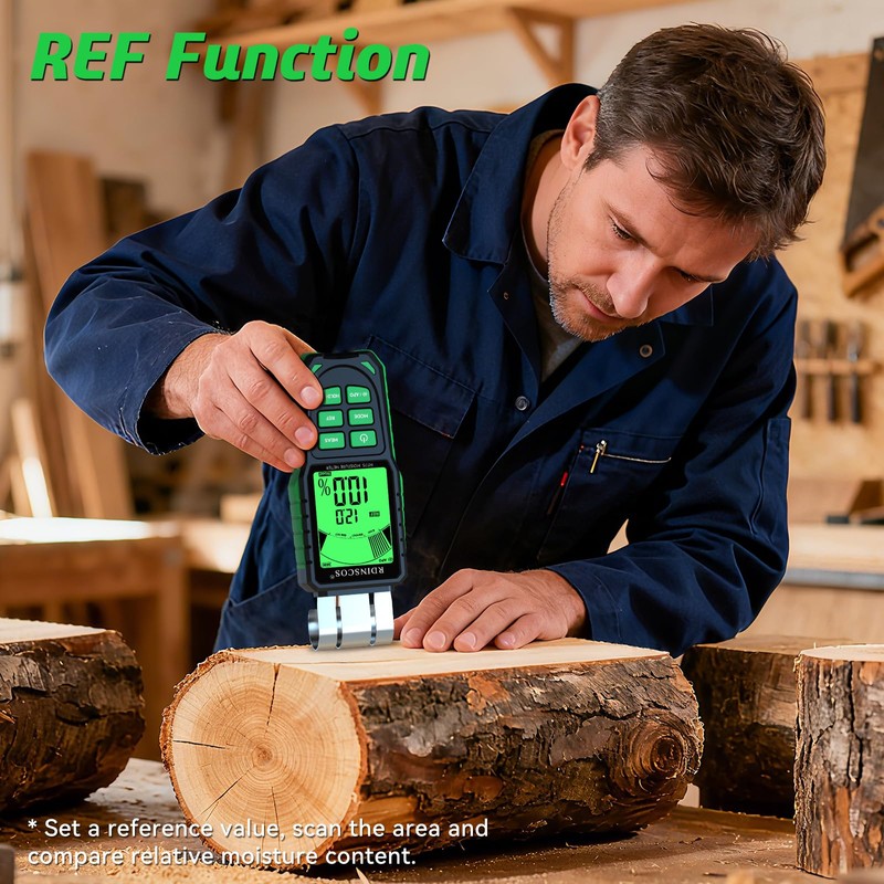 RDINSCOS Pinless Moisture Meter for Wood, Cement, Floors, Drywall, Concrete