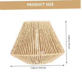 HEMOTON Rattan Lampshade Handmade Lamp Shade Lamp Shades for Home Country Decor Basket Lampshade Large Urn Planter Woven Lamp Shade Small Rope Light Lighting Straw Rope Bohemian
