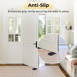Alyvisun Rubber Door Stoppers for Floor, 4Pcs Anti-Skid Doorstop Wedges Durable Wedge Locks Retainer Non-Slip Stackable Blocker for All Types Floors Indoor Outdoor