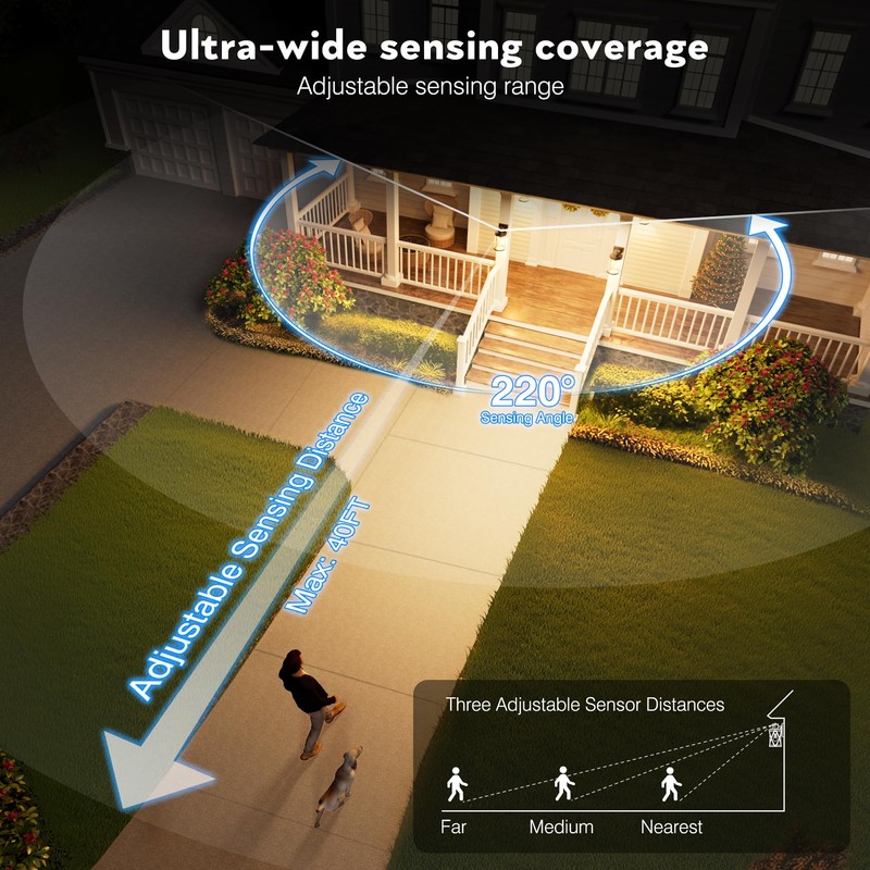 VIANIS Motion Sensor Outdoor Wall Lights, Dusk to Dawn Exterior