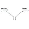 Universal Motorcycle Rectangular Chrome Mirror set - 8mm - Fits
