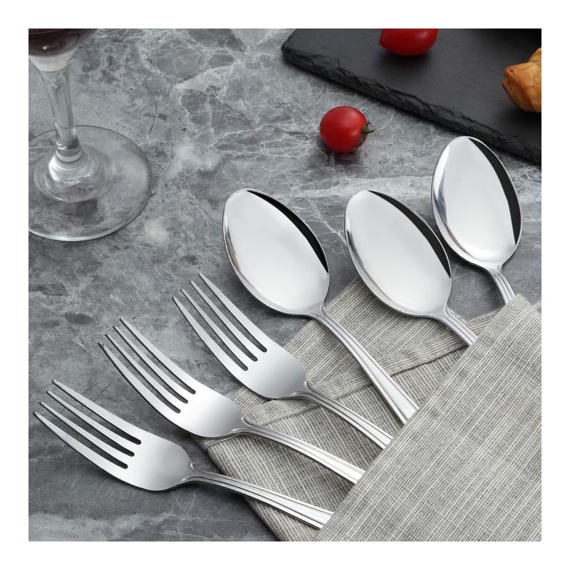 Unokit Forks and Spoons Set - 24Pcs Silverware Set, Food