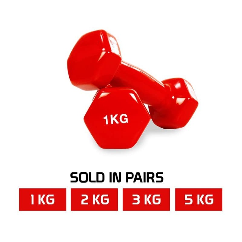 Vinyl Coated Dumbbells (Set of 2) - 0.5kg, Anti-Roll Dumbbell