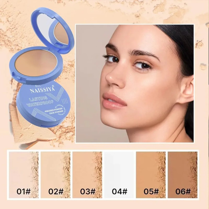 Oil Control Face Pressed Powder,set De Polvos Mate...