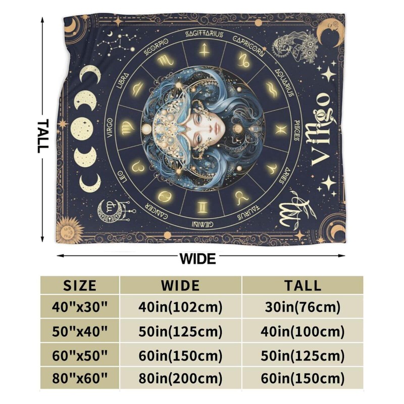 Homieblanket Virgo Zodiac Blanket for Boys Girls, Secret Astrology Themed