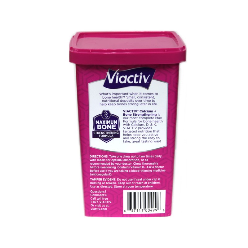 Viactiv Calcium +Vitamin D3 Supplement Soft Chews, Milk Chocolate, 100