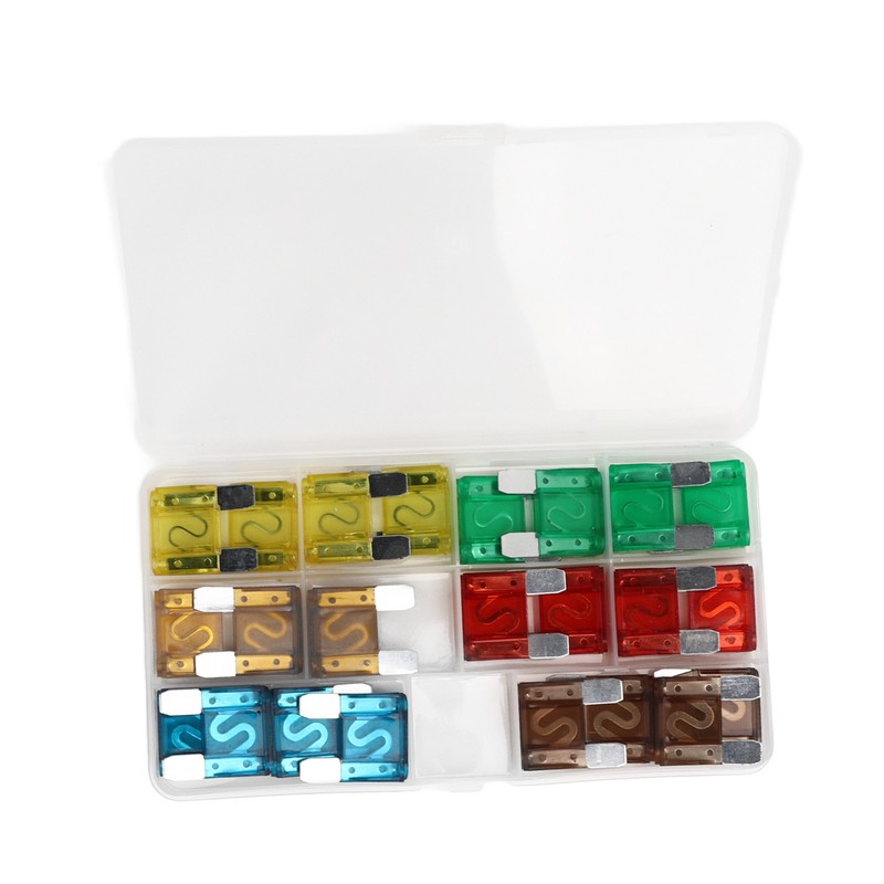 24Pcs Automotive Fuse Assortment Kit with Storage Box Zinc Alloy