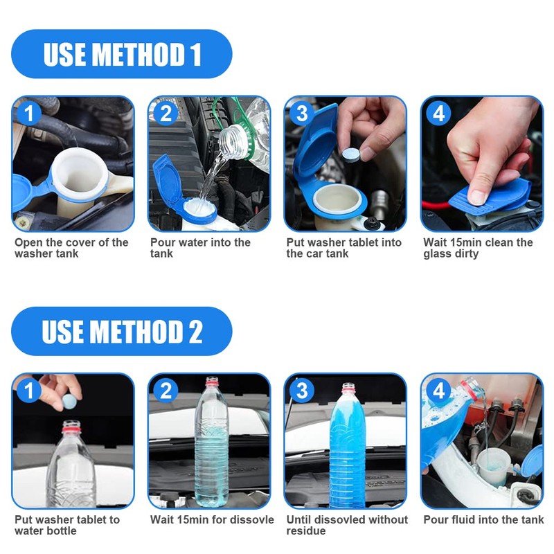 URAQT Screenwash Tablets, 75 Pieces Windscreen Washer Tablets, Car Windscreen